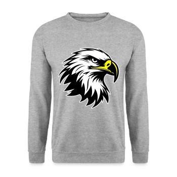 Eagle Head Silhouette - Unisex Sweatshirt - salt & pepper - Front - Alina (178cm) & Michal (187cm)