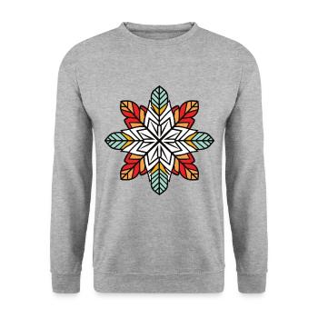 Frost Symbol Winter Flake - Unisex Sweatshirt - salt & pepper - Front - Alina (178cm) & Michal (187cm)