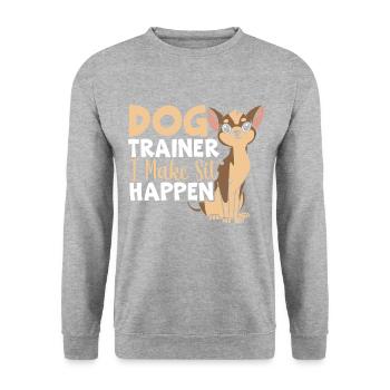 Dog Trainer Animal Trainer Dog School Dog Training - Unisex Sweatshirt - salt & pepper - Front - Alina (178cm) & Michal (187cm)