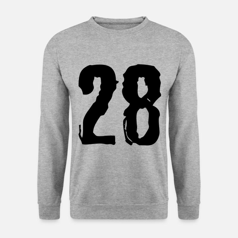 28 Zahl Trikot - Unisex Pullover - Weißgrau meliert