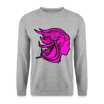 Viking Woman Viking Warrior - Unisex Sweatshirt - salt & pepper - Front - Alina (178cm) & Michal (187cm)