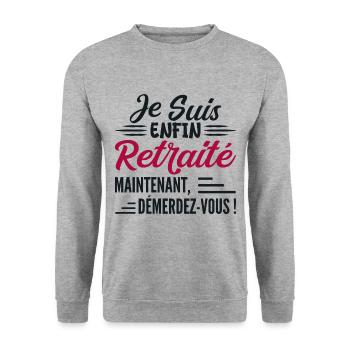 I'm Soon to Retire - Gift for Future Retirees - Unisex Sweatshirt - salt & pepper - Front - Alina (178cm) & Michal (187cm)