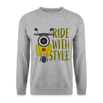 Roller profiter de la balade - Sweat-shirt Unisexe - gris chiné - Devant - Alina (178cm) & Michal (187cm)