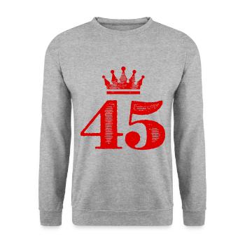 45 Couronne numérique - Sweat-shirt Unisexe - gris chiné - Devant - Alina (178cm) & Michal (187cm)