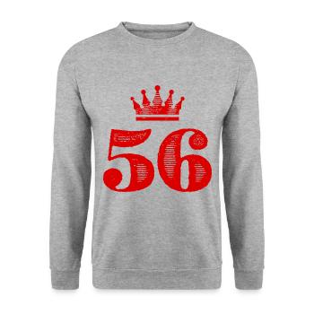 56 Number crown - Unisex Sweatshirt - salt & pepper - Front - Alina (178cm) & Michal (187cm)