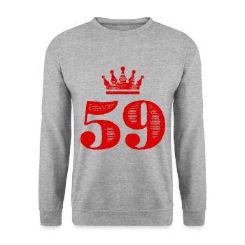 59 Number crown - Unisex Sweatshirt - salt & pepper - Front - Alina (178cm) & Michal (187cm)
