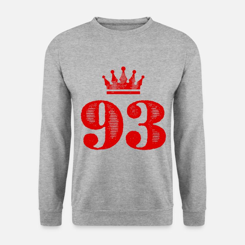 93 Zahl Krone - Unisex Pullover - Weißgrau meliert