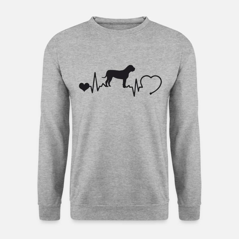 Boerboel mit Herzschlag - Unisex Pullover - Weißgrau meliert