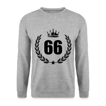 66 Couronne numérique - Sweat-shirt Unisexe - gris chiné - Devant - Alina (178cm) & Michal (187cm)
