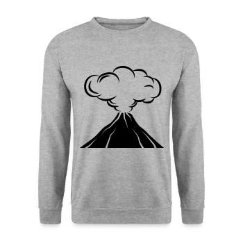 Volcano icon icon - Unisex Sweatshirt - salt & pepper - Front - Alina (178cm) & Michal (187cm)