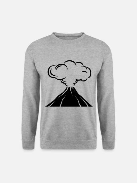 Vulkan icon symbol - Unisex Pullover - Weißgrau meliert