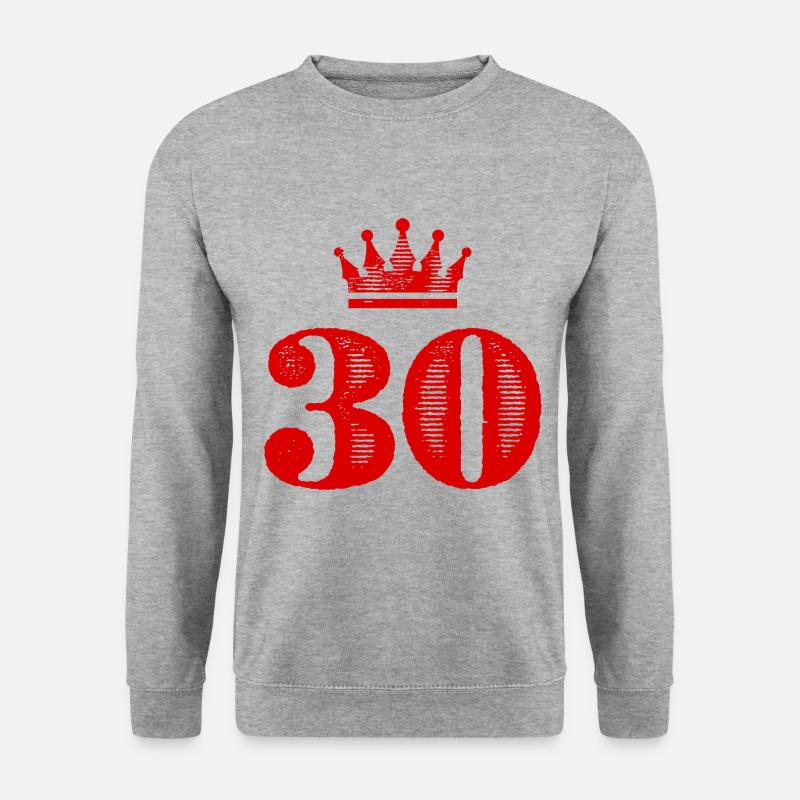 30 Number crown - Unisex Sweatshirt - salt & pepper