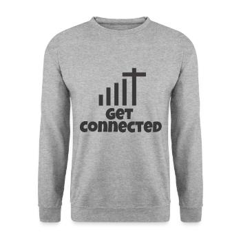 Jesus Verbinde dich mit Gott Pfarrer Gläubige - Unisex Pullover - Weißgrau meliert - Vorne - Alina (178cm) & Michal (187cm)