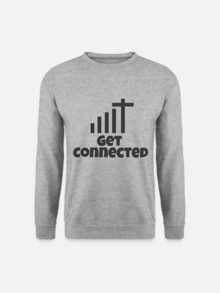 Jesus Verbinde dich mit Gott Pfarrer Gläubige - Unisex Pullover - Weißgrau meliert