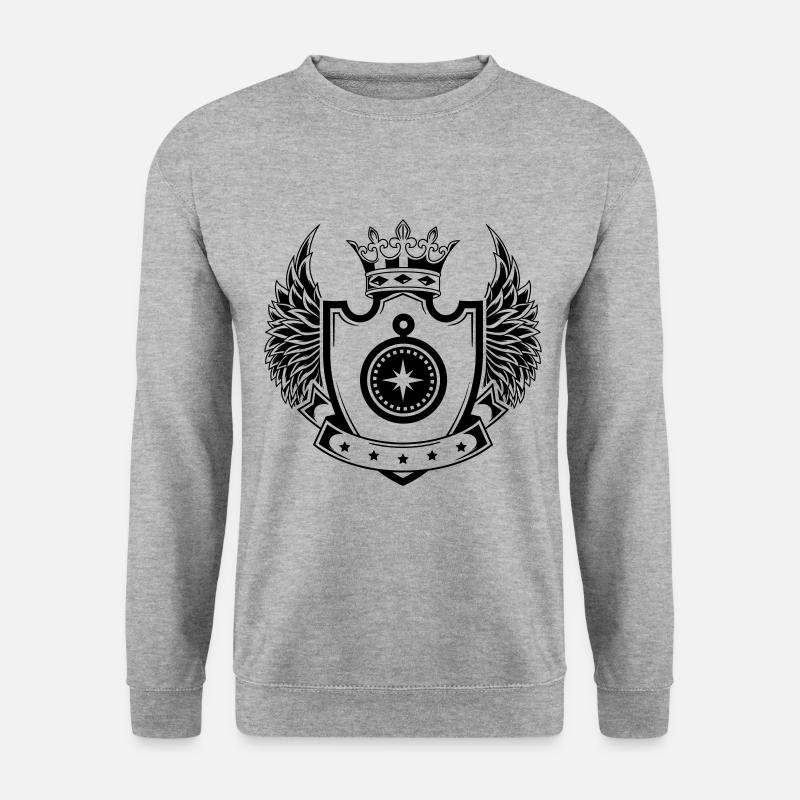 Bouclier de boussole - Sweat-shirt Unisexe - gris chiné