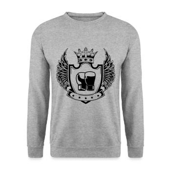 Armoiries des gants de boxe - Sweat-shirt Unisexe - gris chiné - Devant - Alina (178cm) & Michal (187cm)