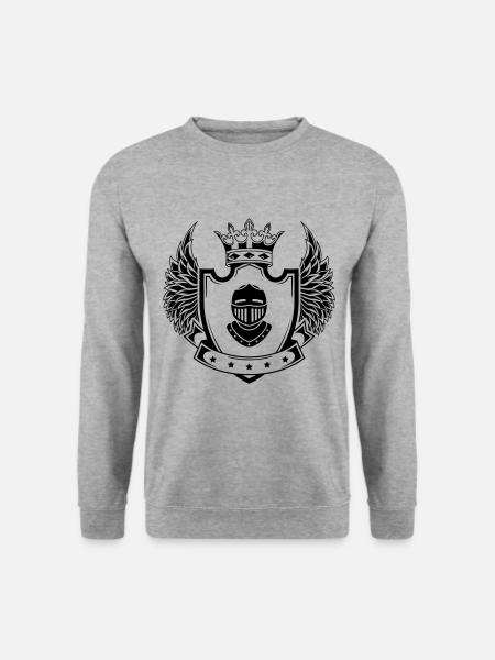 Ritter Helm wappen - Unisex Pullover - Weißgrau meliert