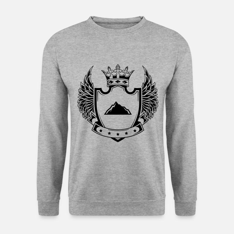 Berg Icon Wappen - Unisex Pullover - Weißgrau meliert