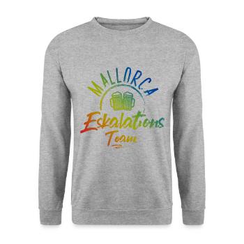 Mallorca Eskalation - Unisex Pullover - Weißgrau meliert - Vorne - Alina (178cm) & Michal (187cm)