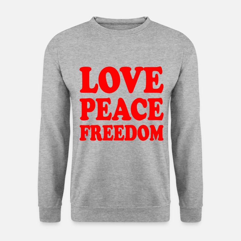 Love peace freedom - Unisex Pullover - Weißgrau meliert