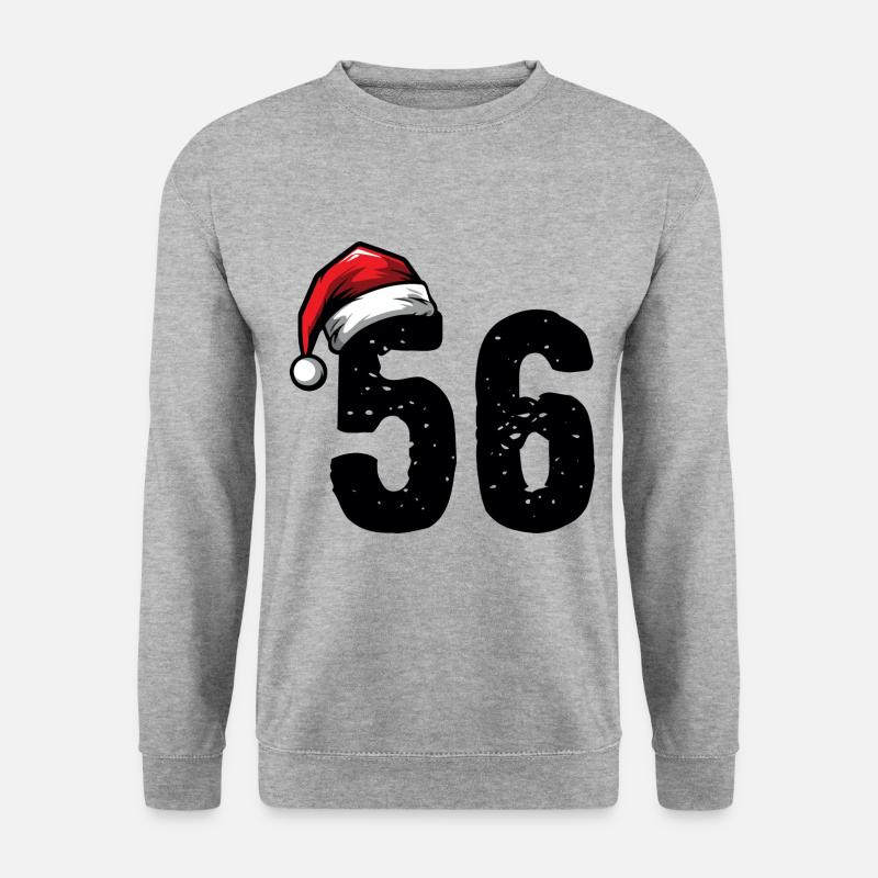 56 Zahl Weihnachten - Unisex Pullover - Weißgrau meliert