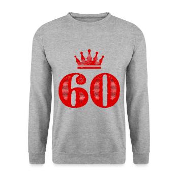 60 Number Crown - Unisex Sweatshirt - salt & pepper - Front - Alina (178cm) & Michal (187cm)