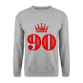 90 Number crown - Unisex Sweatshirt - salt & pepper - Front - Alina (178cm) & Michal (187cm)