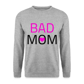 Bad Mom - Unisex Sweatshirt - salt & pepper - Front - Alina (178cm) & Michal (187cm)