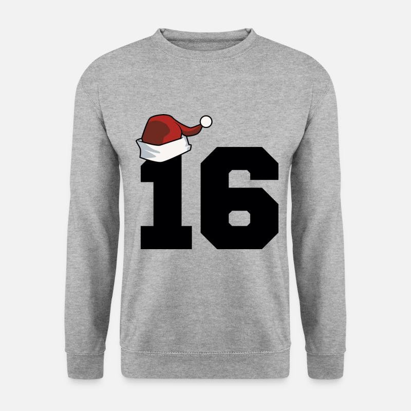 16 Zahl Weihnachten - Unisex Pullover - Weißgrau meliert