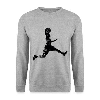 Basketball Silhouette - Unisex Sweatshirt - salt & pepper - Front - Alina (178cm) & Michal (187cm)