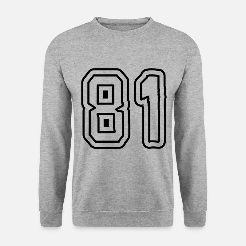 81 Zahl Symbol - Unisex Pullover - Weißgrau meliert