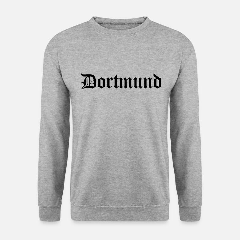 Dortmund Oldschool Schriftzug schwarz - Unisex Pullover - Weißgrau meliert