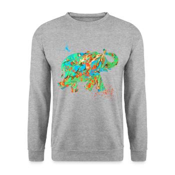 elephant e 4 - Unisex Sweatshirt - salt & pepper - Front - Alina (178cm) & Michal (187cm)