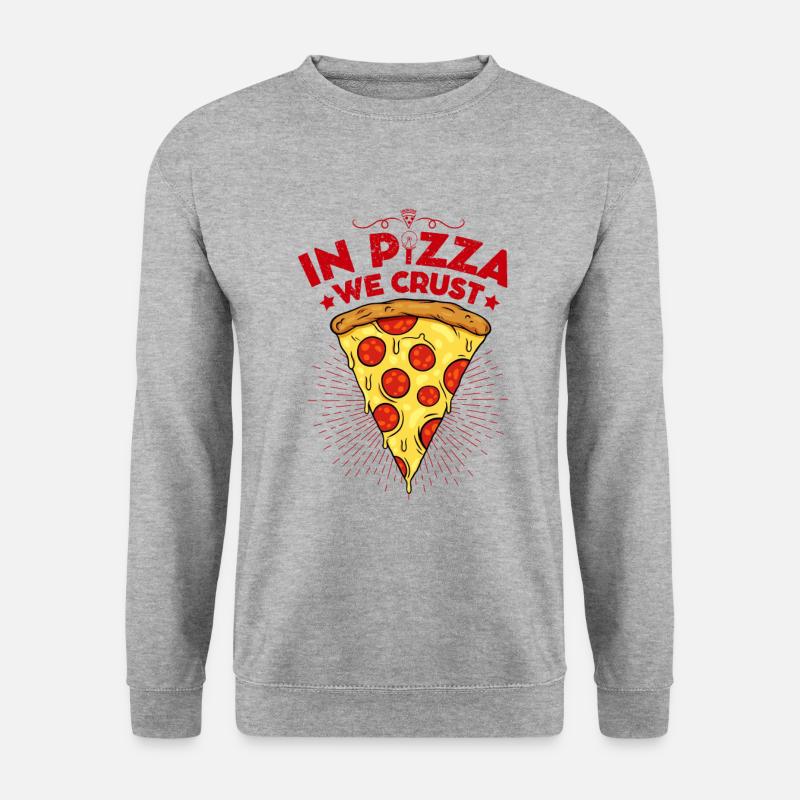 Stück Pizza! - Unisex Pullover - Weißgrau meliert