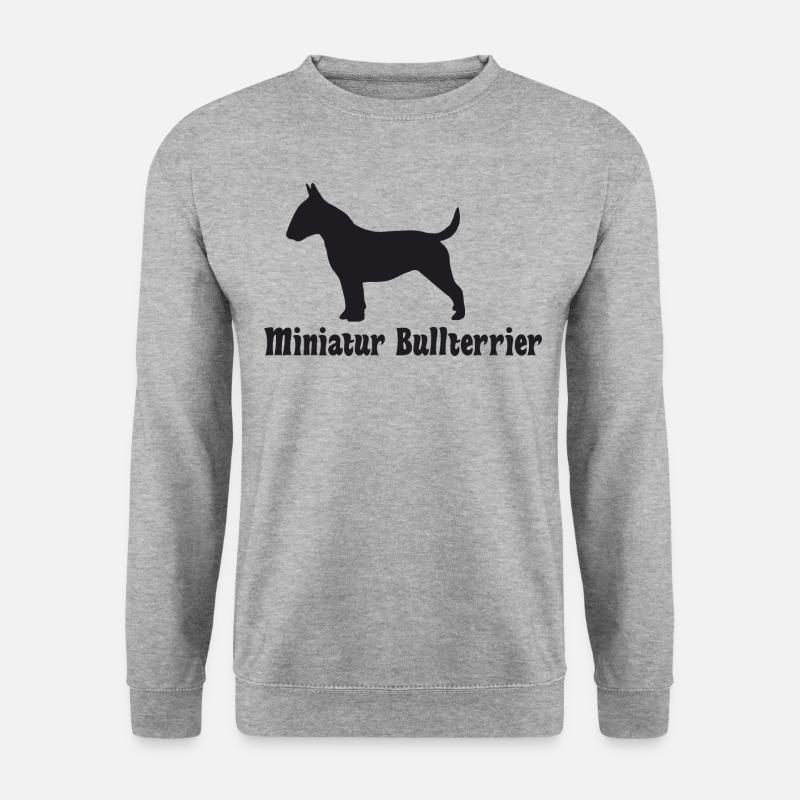 Bullterrier Silhouette - Unisex Pullover - Weißgrau meliert