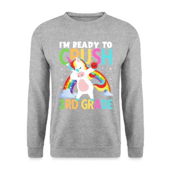 Back to School Im Ready to Crush 3rd Grade Girls - Unisex Sweatshirt - salt & pepper - Front - Alina (178cm) & Michal (187cm)
