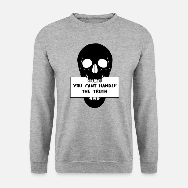 Totenkopf Schädel mit Schild - Unisex Pullover - Weißgrau meliert