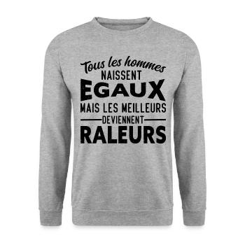 les meilleurs Raleurs - Sweat-shirt Unisexe - gris chiné - Devant - Alina (178cm) & Michal (187cm)