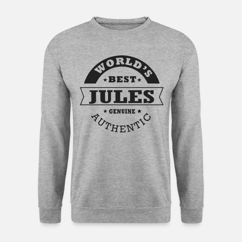 Jules T-Shirt personalisiertes Namensgeschenk Jules - Unisex Pullover - Weißgrau meliert