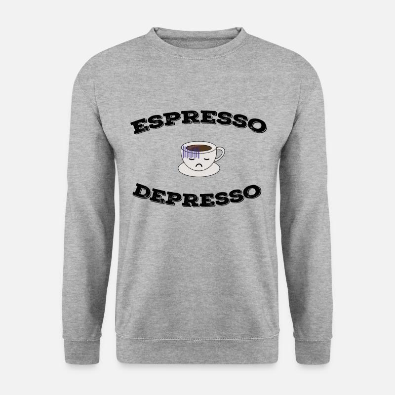 Espresso Depresso - Unisex Pullover - Weißgrau meliert