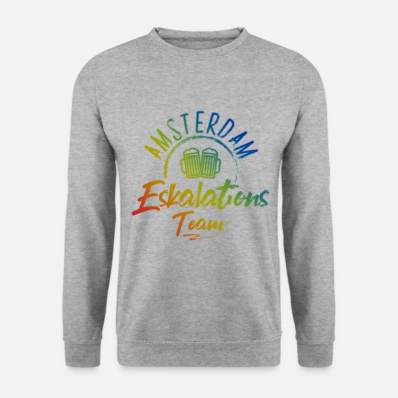 Amsterdam Eskalation - Unisex Pullover - Weißgrau meliert