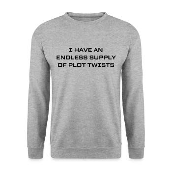 Funny English Teacher Literature Quote Saying - Unisex Sweatshirt - salt & pepper - Front - Alina (178cm) & Michal (187cm)