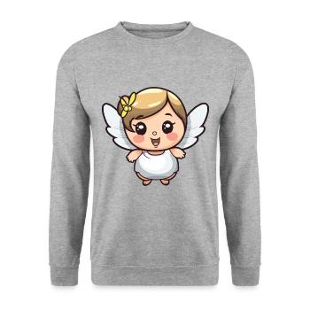 Fairy Cute Comic - Unisex Sweatshirt - salt & pepper - Front - Alina (178cm) & Michal (187cm)