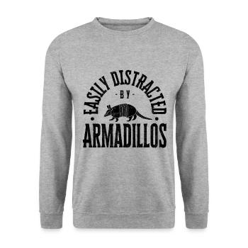 Facilement distrait par les tatous - Sweat-shirt Unisexe - gris chiné - Devant - Alina (178cm) & Michal (187cm)