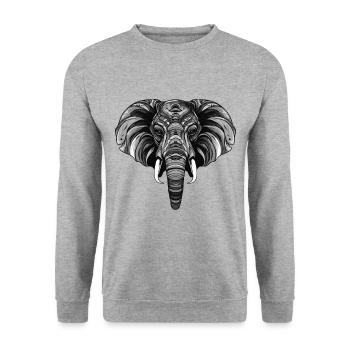 Elephant Portrait - Unisex Sweatshirt - salt & pepper - Front - Alina (178cm) & Michal (187cm)