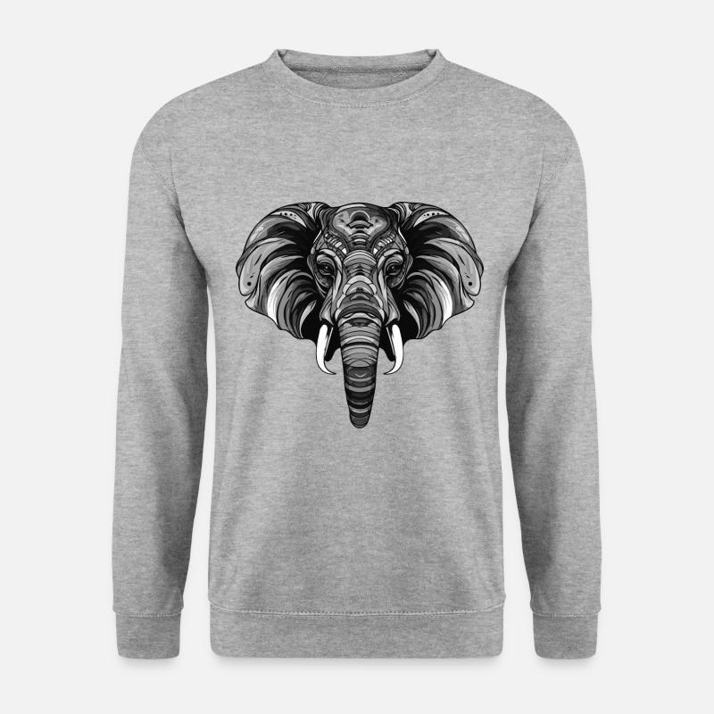 Portrait d’éléphant - Sweat-shirt Unisexe - gris chiné