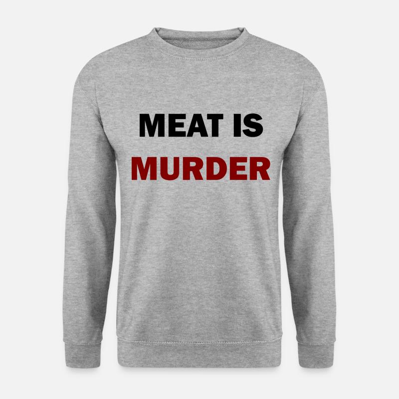meat is murder - Unisex Pullover - Weißgrau meliert