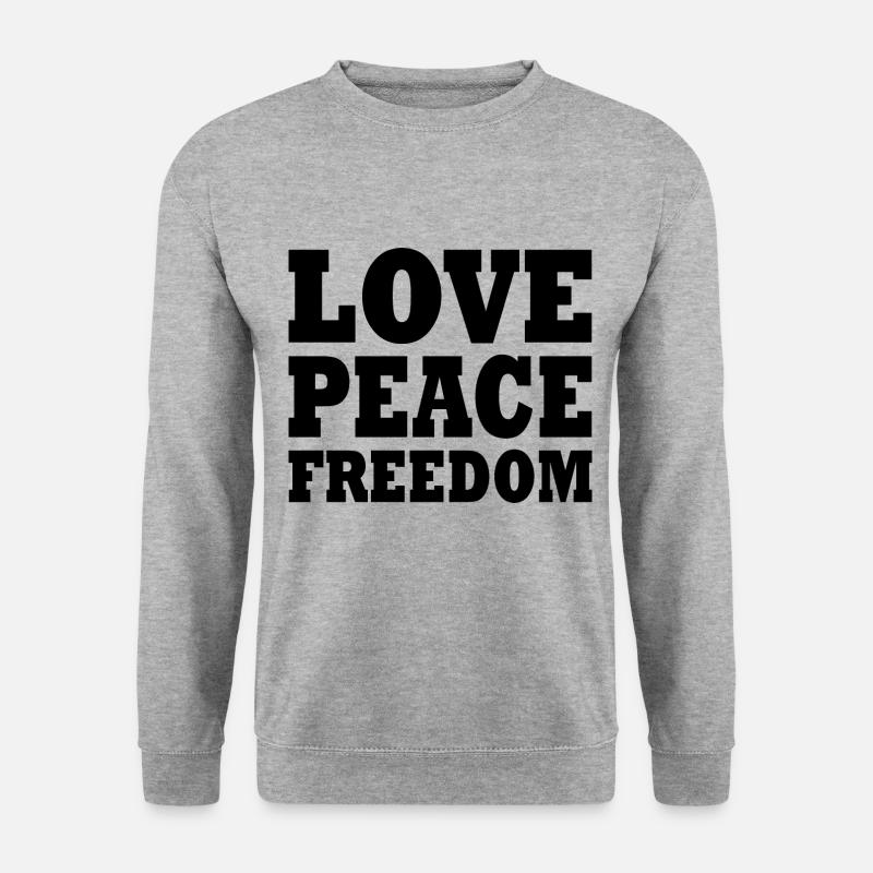 Love peace freedom - Unisex Pullover - Weißgrau meliert