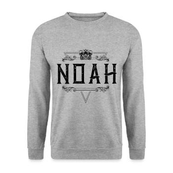 Noah Name - Unisex Sweatshirt - salt & pepper - Front - Alina (178cm) & Michal (187cm)