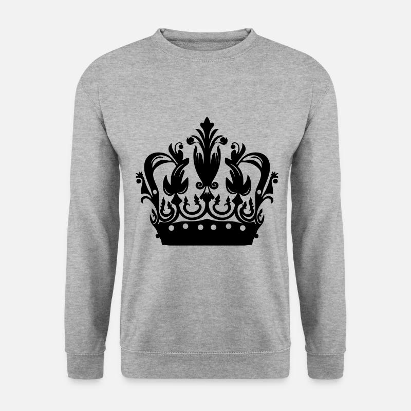 Krone Symbol - Unisex Pullover - Weißgrau meliert